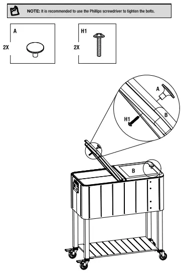 StyleWell A601008703 Brown Woodgrain Frame 80QT White Cooler-fig9