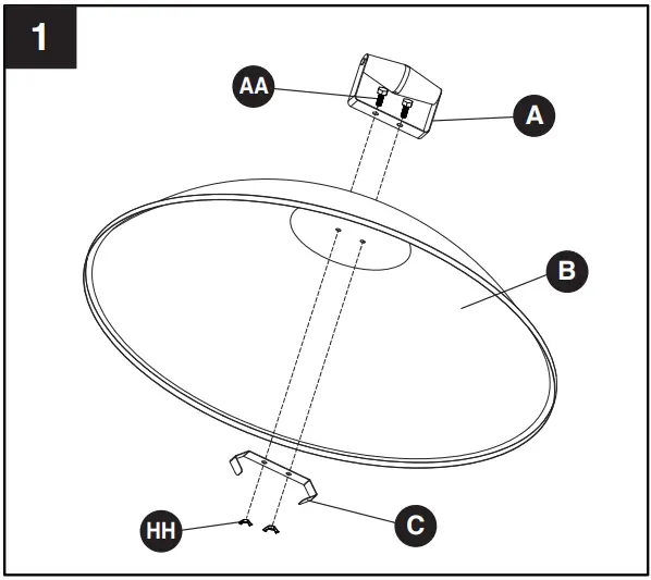 bond 52168 28 Inch Portable Steel Fire Pit - ASSEMBLY 1