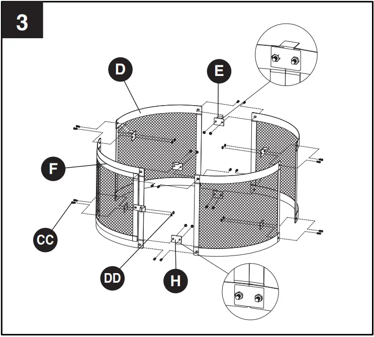 bond 52168 28 Inch Portable Steel Fire Pit - ASSEMBLY 3