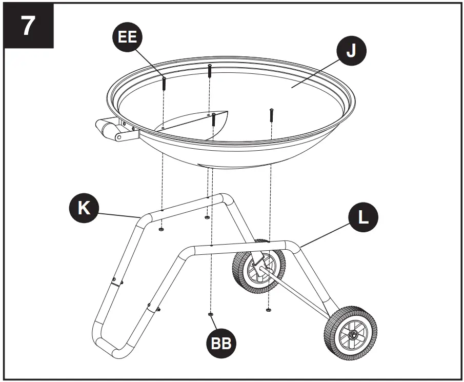 bond 52168 28 Inch Portable Steel Fire Pit - ASSEMBLY 7