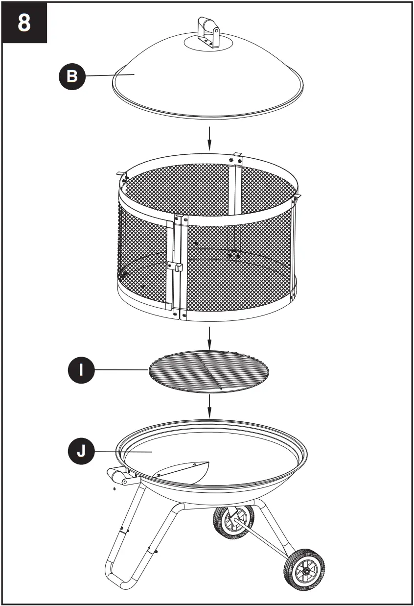 bond 52168 28 Inch Portable Steel Fire Pit - ASSEMBLY 8