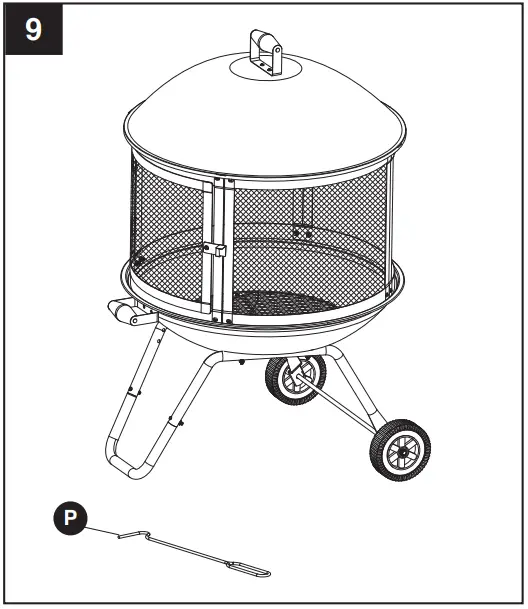 bond 52168 28 Inch Portable Steel Fire Pit - ASSEMBLY 9