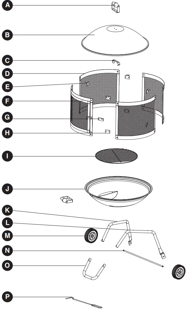 bond 52168 28 Inch Portable Steel Fire Pit - CONTENTS