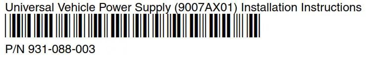 Honeywell 9007A 01 Universal Vehicle Power Supply - bar code