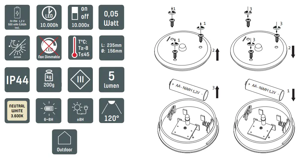 LED s light 1000434 Solar Table Lamp - fig