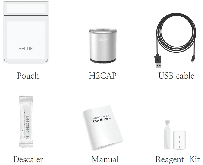 VWA H2CAP hydrogen water generator -Product Composition