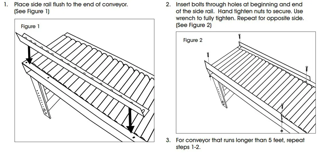 ULINE Gravity Roller Side Rails H-6906 - Assembly