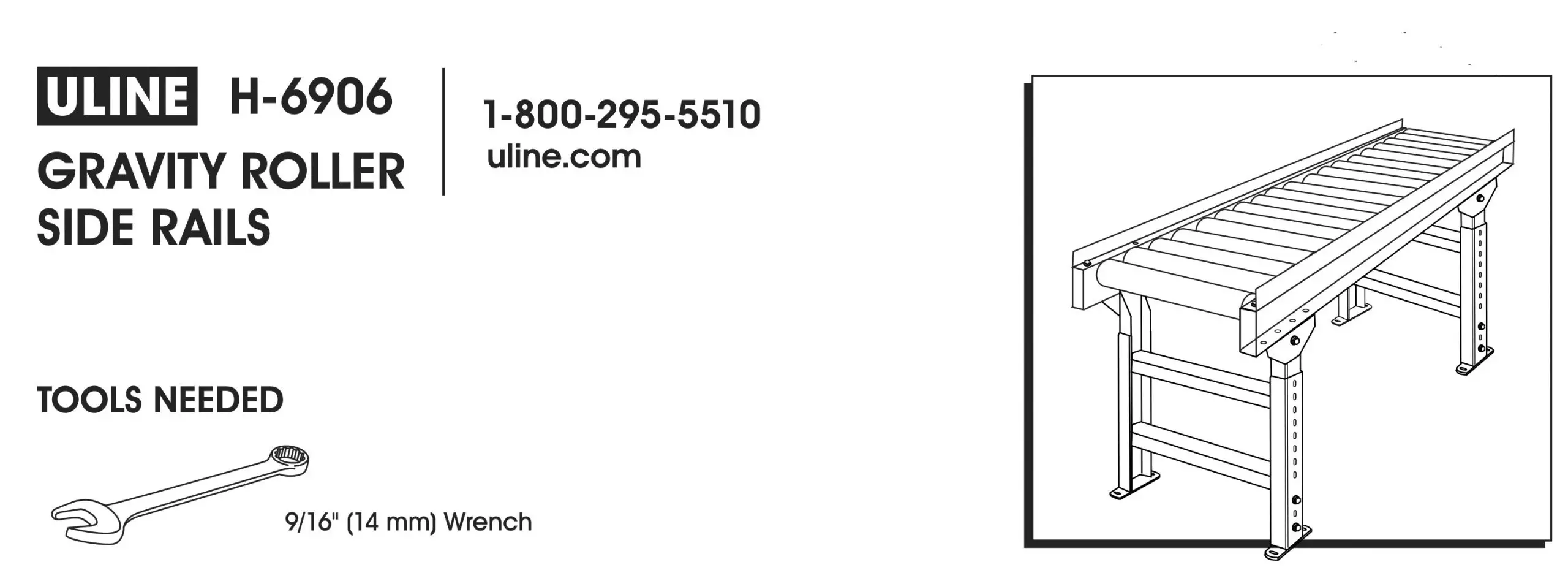 ULINE Gravity Roller Side Rails H-6906 User Guide