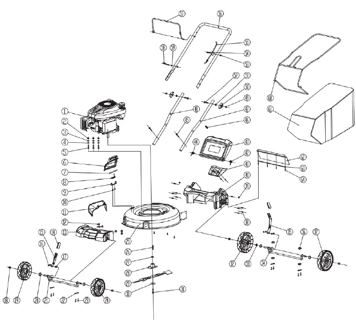 Powersmart-DB8621P-Gas-Push-Lawn-Mower-fig-12