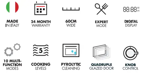 ILVE 600SPYKTI 60cm Built-in Pyrolytic -