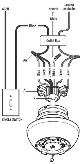 HAMPTON BAY YG990-MBK 44 IN Loomis Indoor Ceiling Fan-12