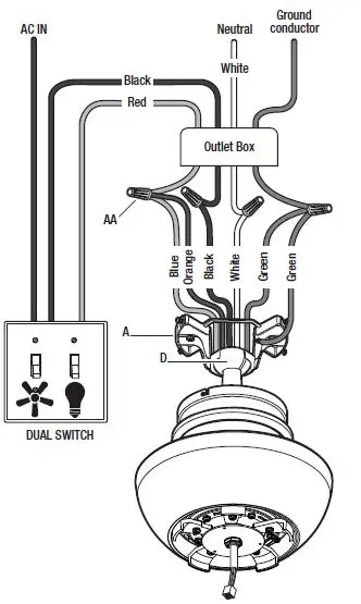 HAMPTON BAY YG990-MBK 44 IN Loomis Indoor Ceiling Fan-13