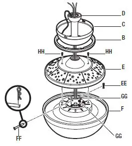 HAMPTON BAY YG990-MBK 44 IN Loomis Indoor Ceiling Fan-8