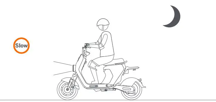 SEAGWAY eMoped C80 Smart Electric Bike User Manual - Make sure the headlight is on when driving at night.