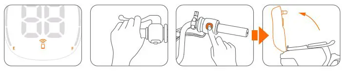SEAGWAY eMoped C80 Smart Electric Bike User Manual - If the battery is in the vehicle, squeeze one brake lever and hold the custom button.
