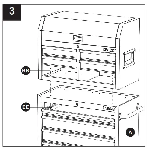 KOBALT 19158 36 Inch W x 37.8-in H 5-Drawer Steel Rolling Tool Cabinet - 7
