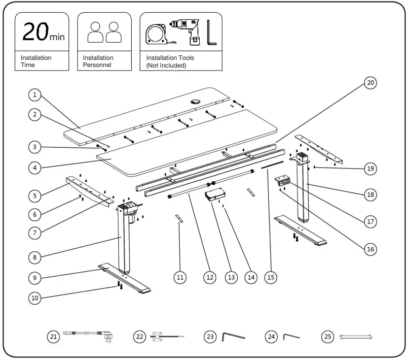 Desks 3187626 Electric Height Adjustable Desk - fig 1