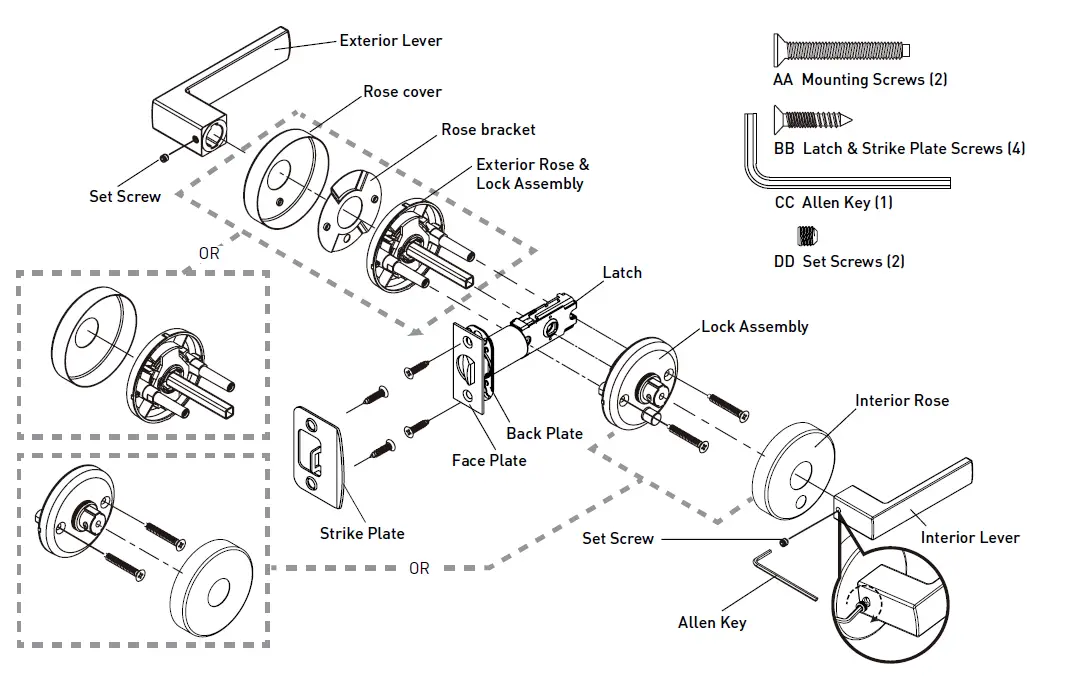 Taymor 1948 Style Inspired Collection Round Rose Lever 2