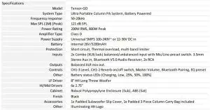 FIG 11 SPECIFICATIONS