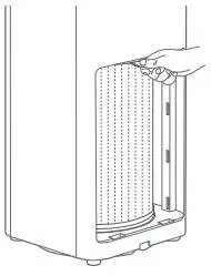Xiaomi Mi Air Purifier Pro H User Manual - Open the filter compartment panel and horizontally pull the strap to remove the filter