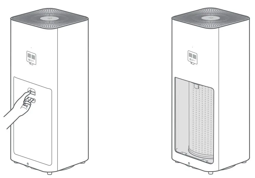 Xiaomi Mi Air Purifier Pro H User Manual - Opening the filter compartment