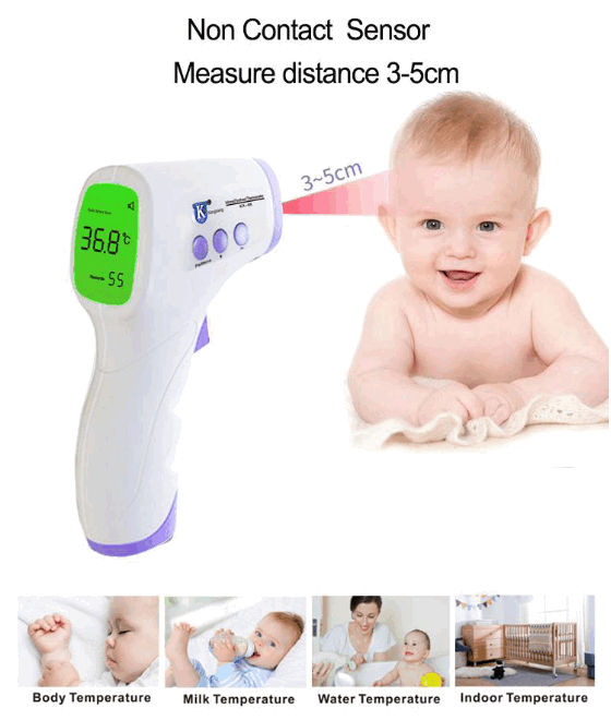 kangxiang KX-08 Non Contact Infrared Forehead Thermometer - Non Contact Sensor Measure distance 3-5cm