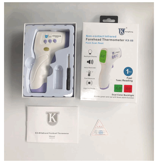 kangxiang KX-08 Non Contact Infrared Forehead Thermometer - Package Contents
