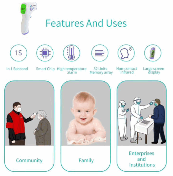 kangxiang KX-08 Non Contact Infrared Forehead Thermometer - features And Uses