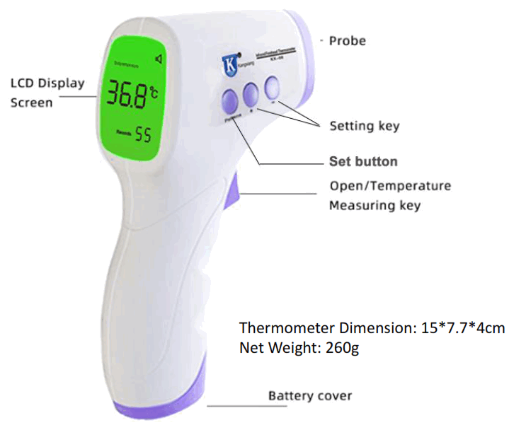 kangxiang KX-08 Non Contact Infrared Forehead Thermometer - features And Uses 2