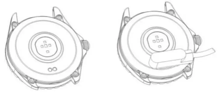 DAS-4 SG40 Smartwatch Chronograph Black Silicone Strap - Charging Method