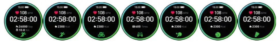 DAS-4 SG40 Smartwatch Chronograph Black Silicone Strap - Press the sport you want to enter its function