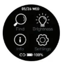 DAS-4 SG40 Smartwatch Chronograph Black Silicone Strap - Settings