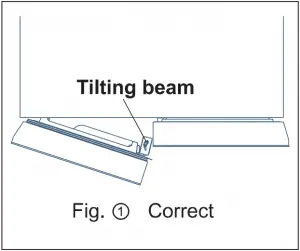 Tilting beam correct