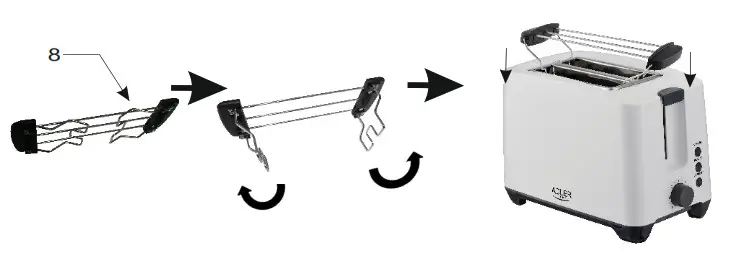 ADLER CR 3216 Toaster 2 slice- 2 a
