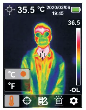 UNI-T UTi85H+ Professional Thermal Imager - Temperature Unit Selection