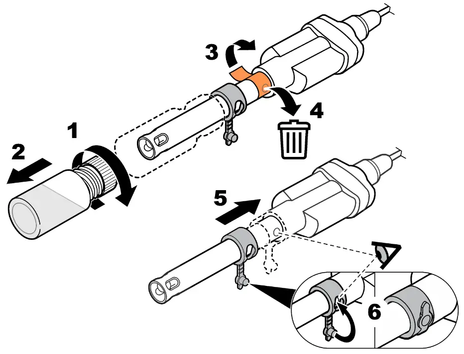 HACH PHC301 Laboratory General Purposes Refillable pH Electrode - emove the protective tape
