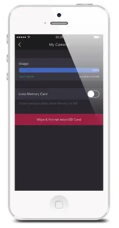 smanos P70 HD WiFi Camera- Card Settings
