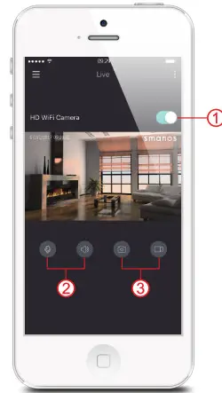 smanos P70 HD WiFi Camera- Live Video Page
