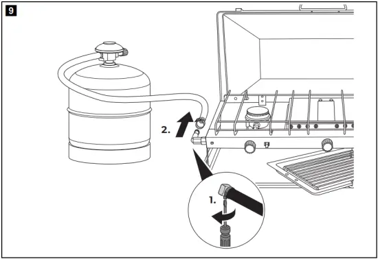 Disconnecting the device from the gas container
