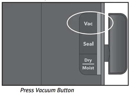 FoodSaver VS2198 Series Cut and Seal Vaccum Sealer - Vacuum Button 1
