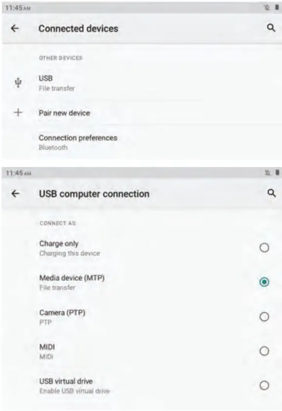 Azeyou AT1031U 10.36 Inch Android 11 Tablet User Manual - Connected devices