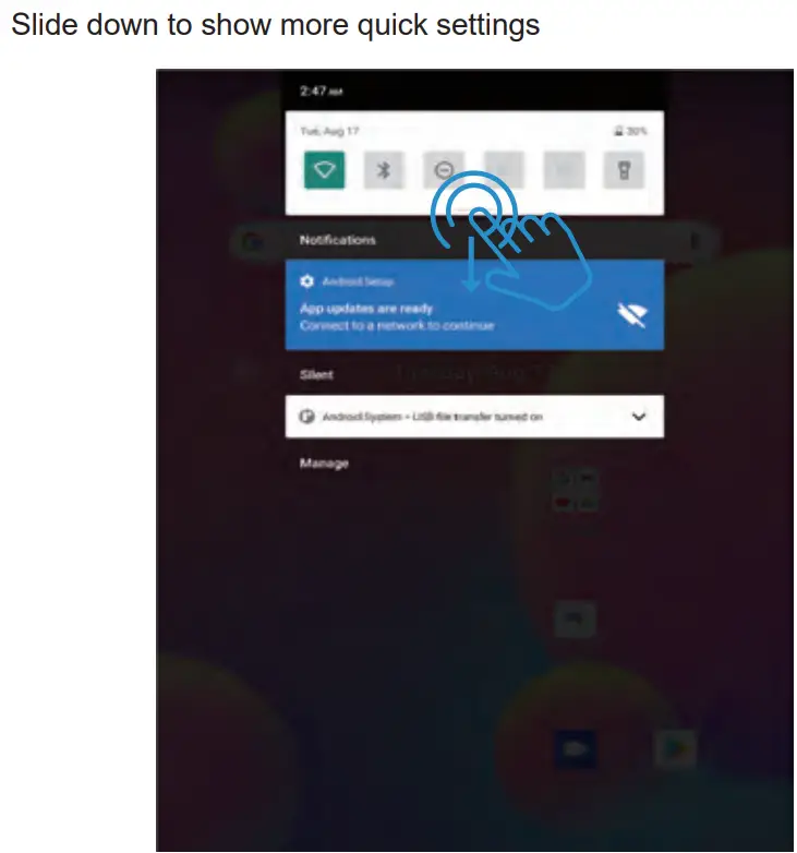 Azeyou AT1031U 10.36 Inch Android 11 Tablet User Manual - Quick Settings