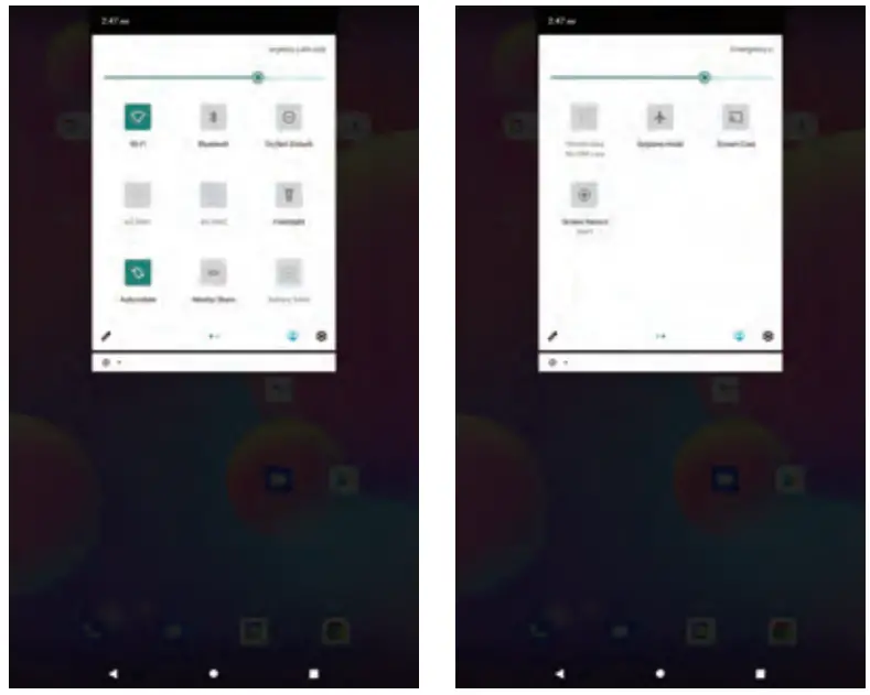 Azeyou AT1031U 10.36 Inch Android 11 Tablet User Manual - Quick Settings