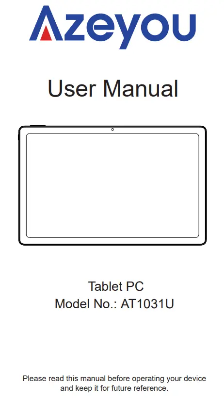 Azeyou AT1031U 10.36 Inch Android 11 Tablet User Manual