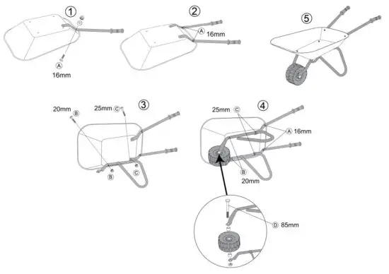 COSTWAY TY571753 Wheelbarrow - figure 2