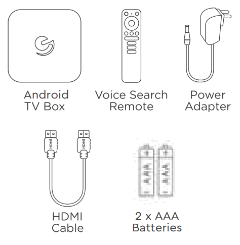 ematic AGT419 tK Ultra HD Android TV Box - Package content
