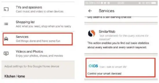 FIG 16 Google Assistant —Activate Okos Smart in Google Home App