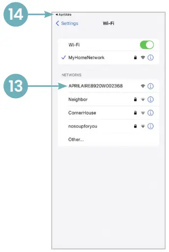 AprilAire Wi-Fi Thermostat App - A Wi-Fi network