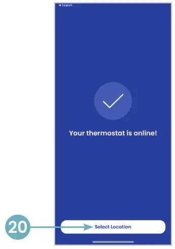 AprilAire Wi-Fi Thermostat App - Select Location.