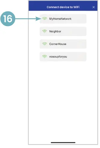 AprilAire Wi-Fi Thermostat App - Select your home network